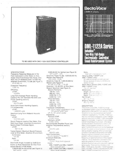 Electro-Voice DML-1122A Series Manual pdf manual